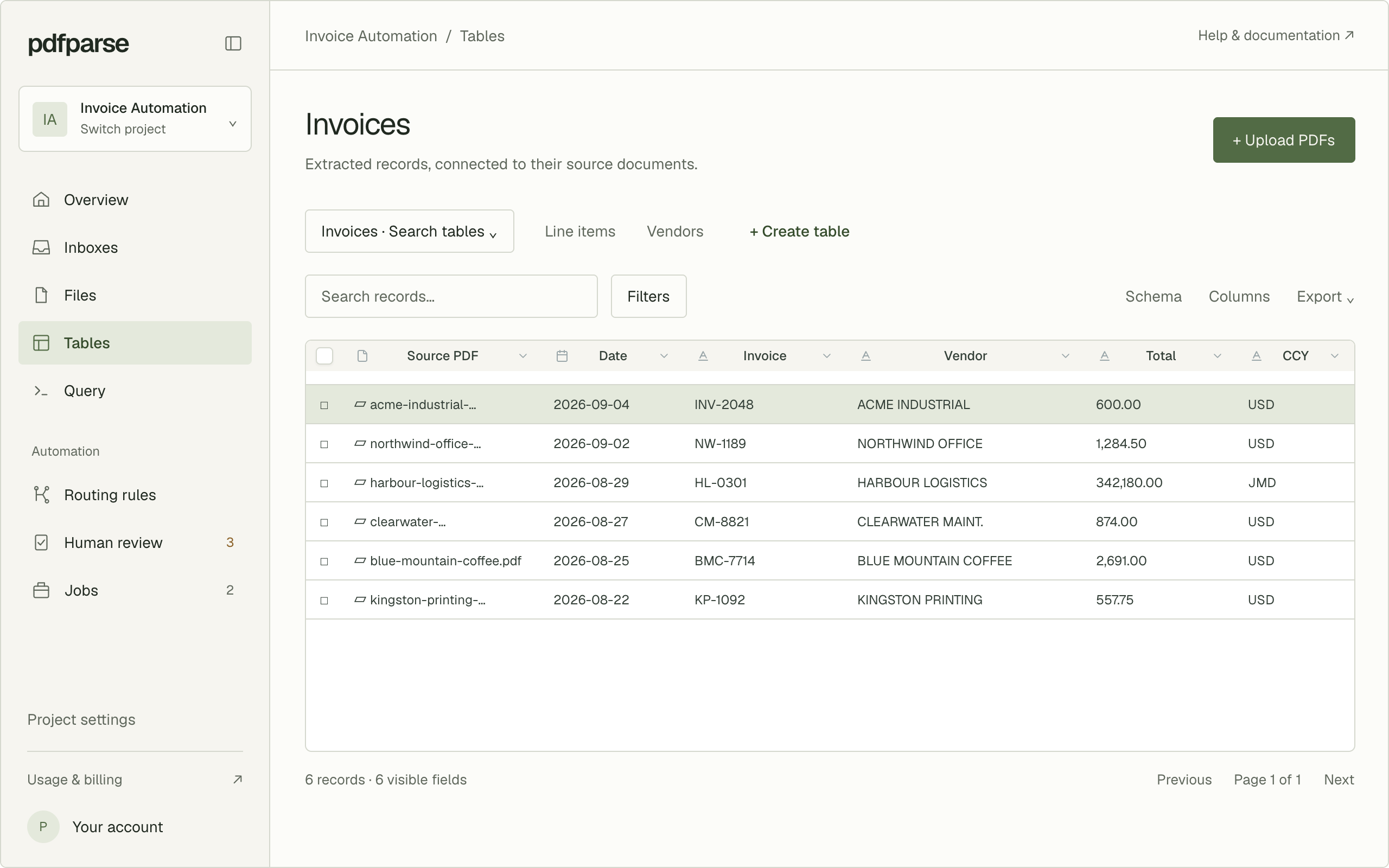 Preview of How to Convert PDF Data Into a SQLite Database